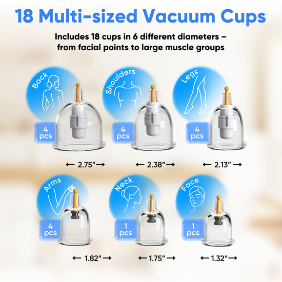 Myofascial Releaser Professional Cupping Therapy Set - 18 Multi-Sized