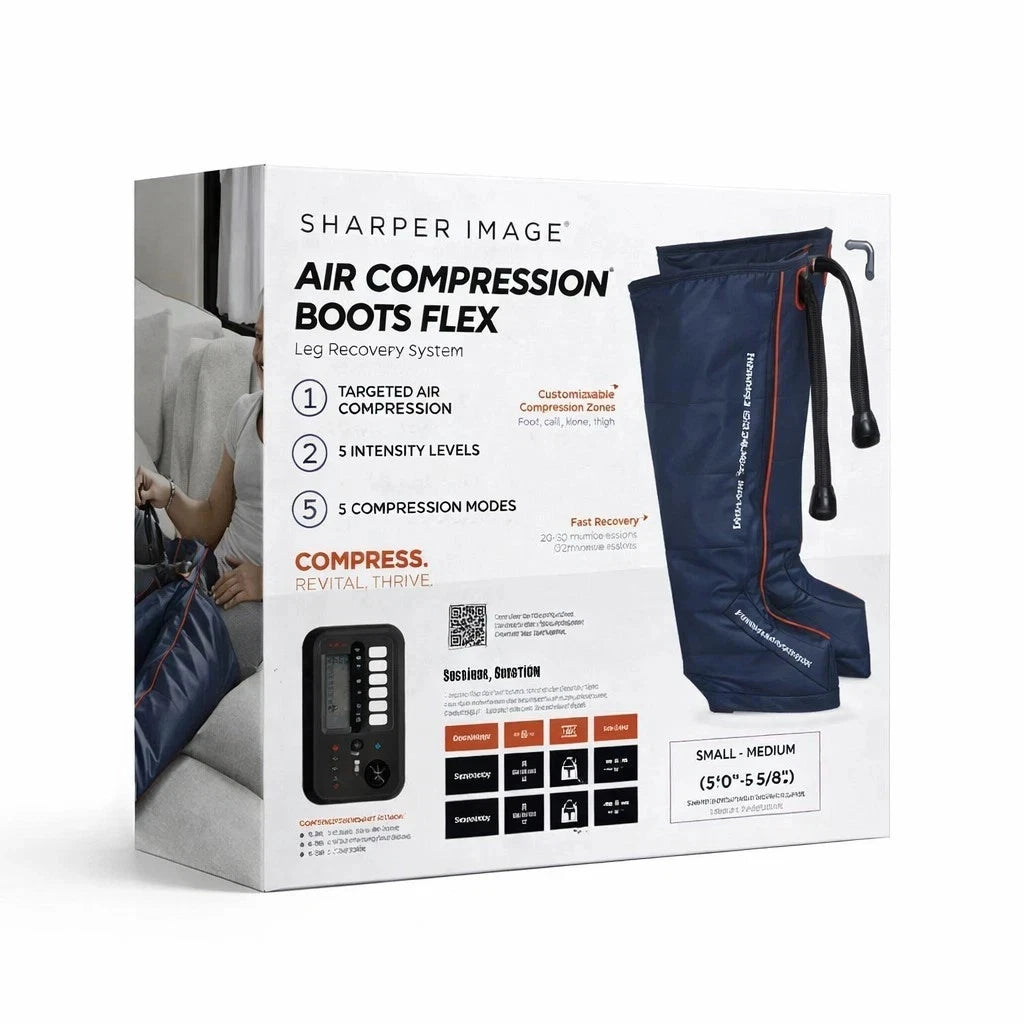 Brand New Open Box Sharper Image Air Compression Recovery Boots – Leg Therapy System for Circulation, Recovery & Muscle Relief