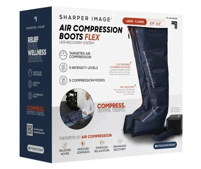 Brand New Open Box Sharper Image Air Compression Recovery Boots – Leg Therapy System for Circulation, Recovery & Muscle Relief