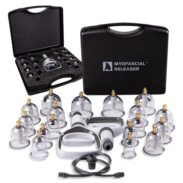 Cupping Kit for Massage Therapy - Suction Cup Physical Therapy Set - Myofascial Release Health and Wellness Massage Accessories - Chiropractor Tools Suction Cups Body Vacuum Cupping Set Device Machine